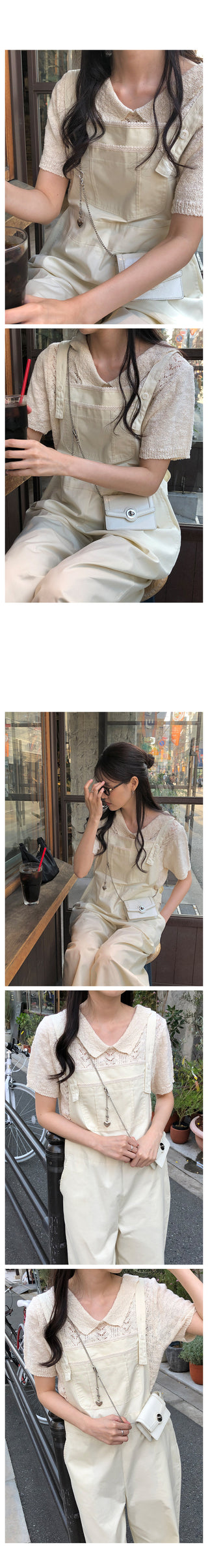 Jacquard color short-sleeved knit