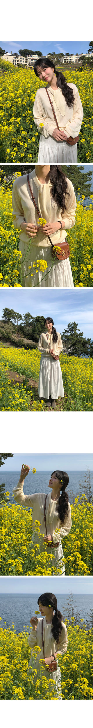 Elastic waist long skirt