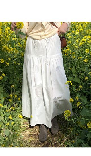 Elastic waist long skirt