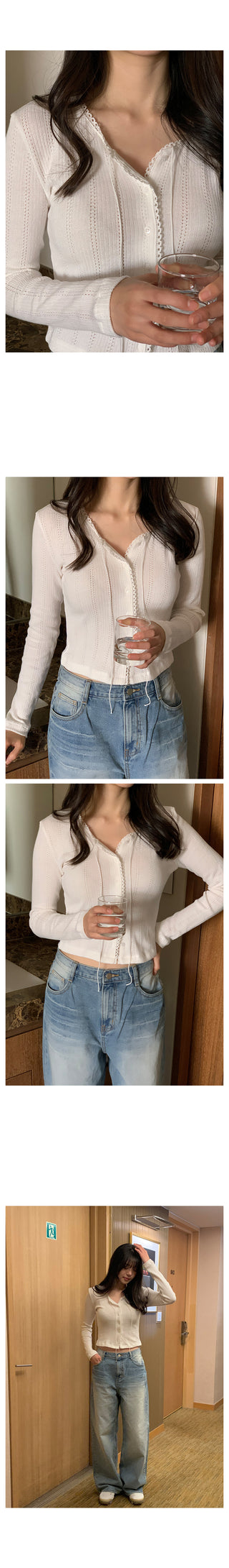 Perforated Lace Cardigan