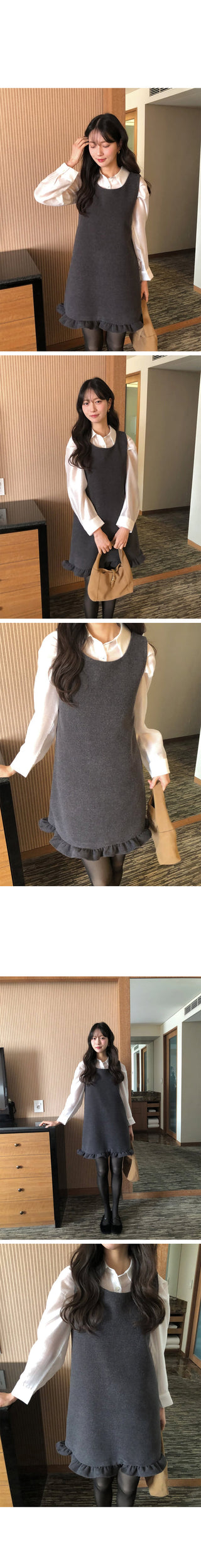 (3 colors) Frill Bustier Dress
