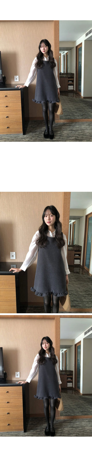 (3 colors) Frill Bustier Dress