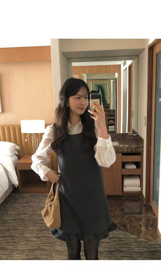 (3 colors) Frill Bustier Dress