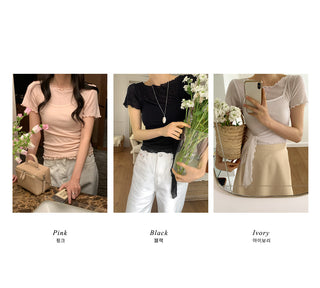 Ribbon Tencel T-shirt Set