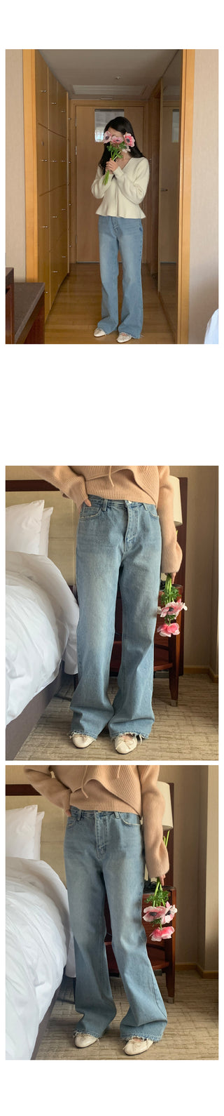 Bootcut denim pants