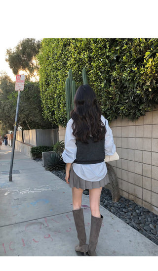 (2 colors) Pleated Mini Skirt