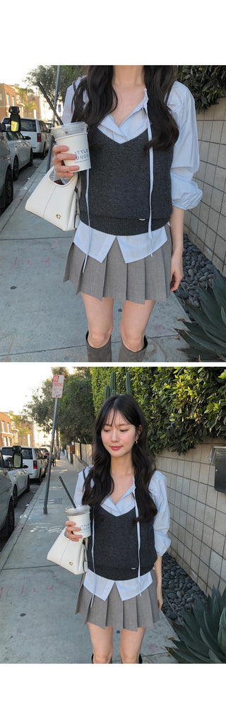 (2 colors) Pleated Mini Skirt
