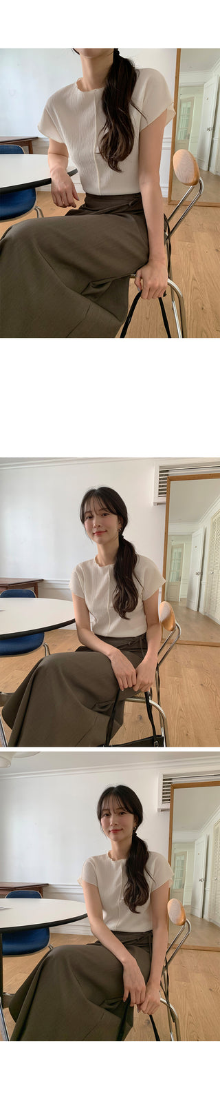 [3 colors] Soft blouse