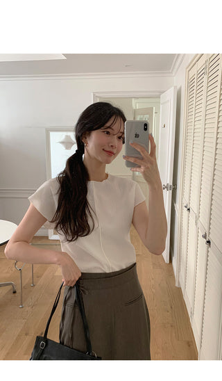 [3 colors] Soft blouse