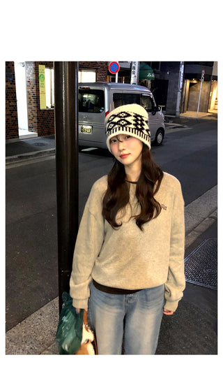 (2 colors) Loose-fit wool check shirt