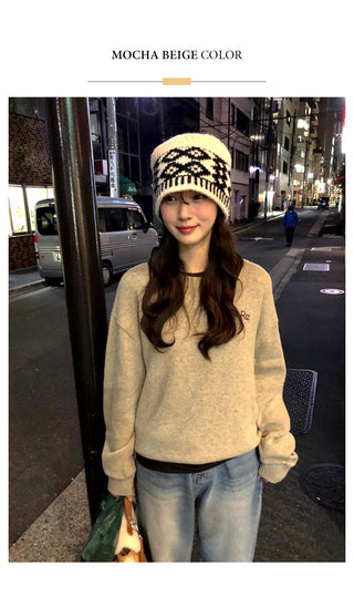 (2 colors) Loose-fit wool check shirt