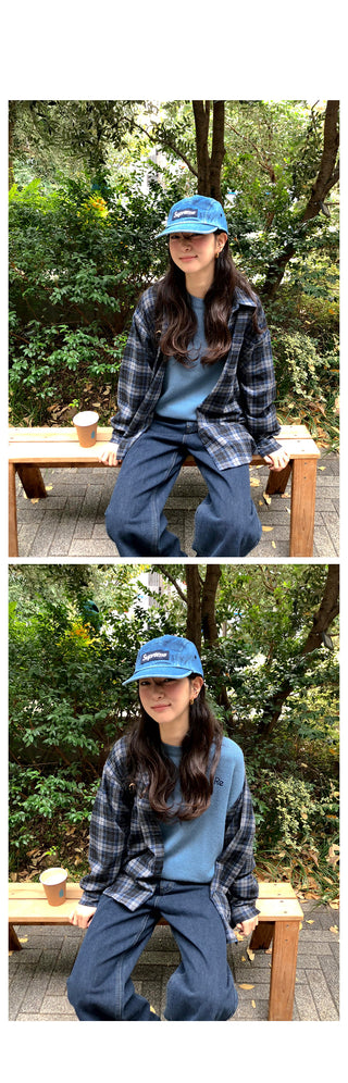 (2 colors) Loose-fit wool check shirt