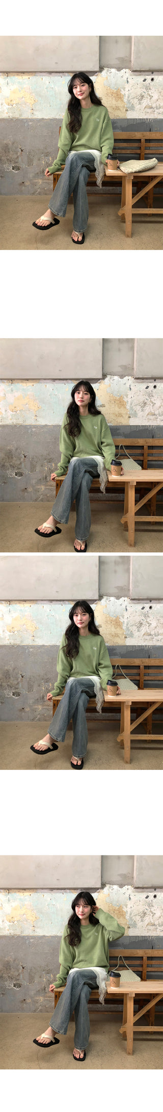 (2 colors) Loose-fit wool check shirt