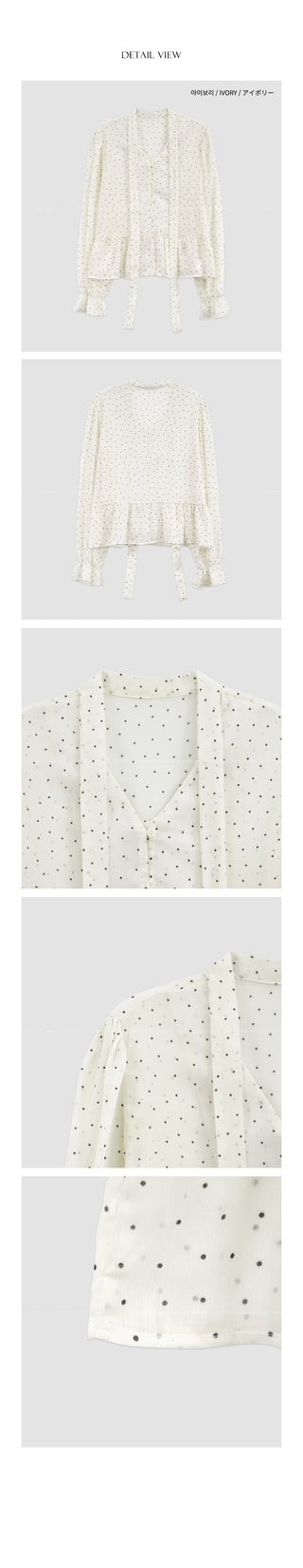 Polka dot tie blouse