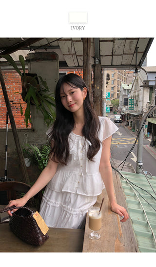 [3 colors] Frill Blouse