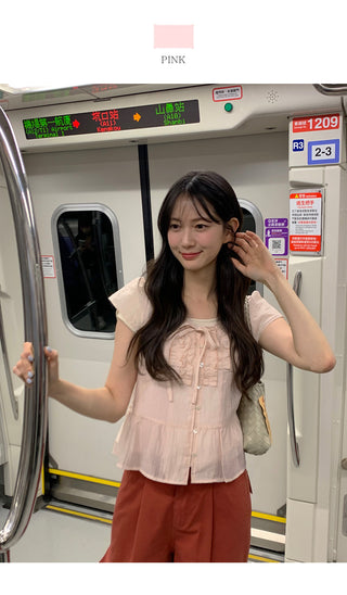 [3 colors] Frill Blouse