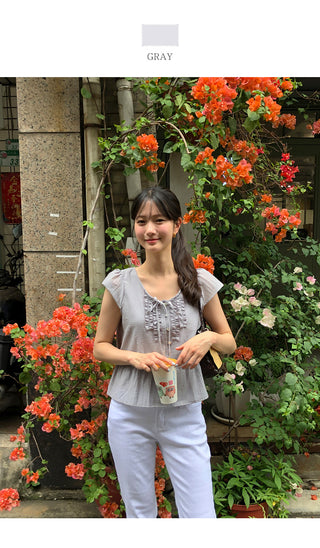 [3 colors] Frill Blouse
