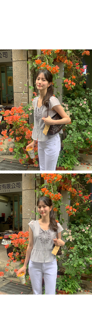 [3 colors] Frill Blouse