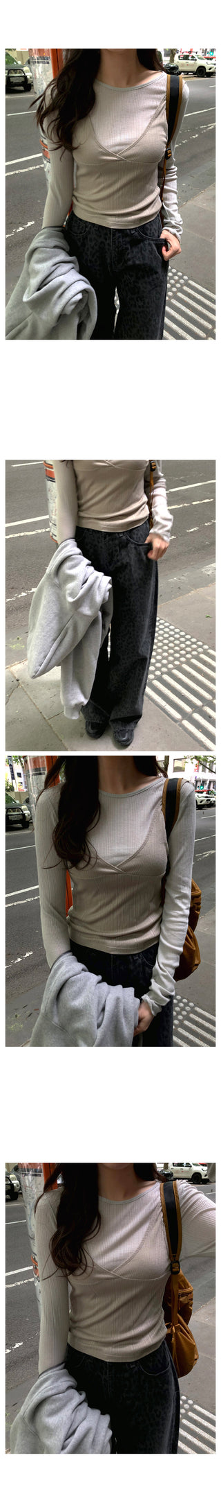 (3 colors) Layered T-shirt