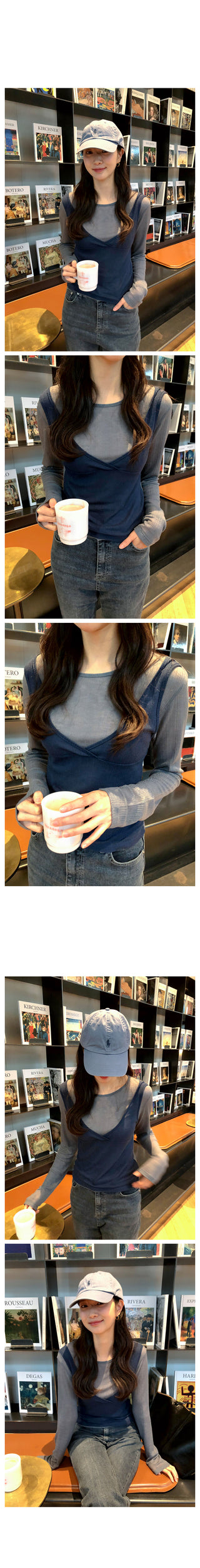 (3 colors) Layered T-shirt