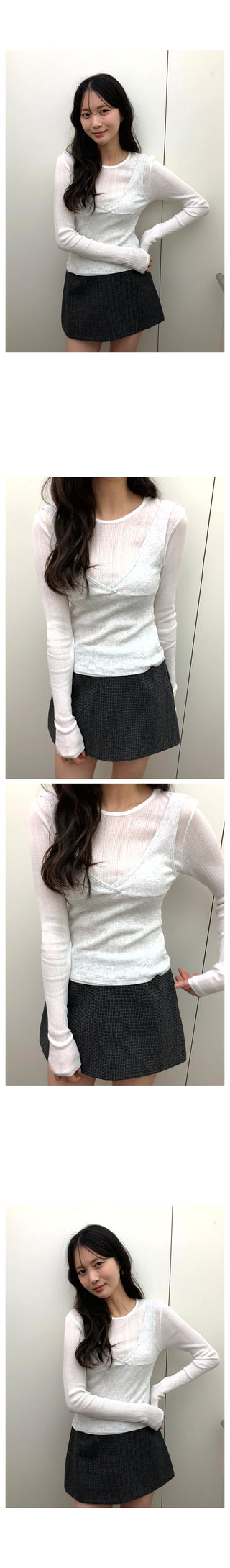 (3 colors) Layered T-shirt