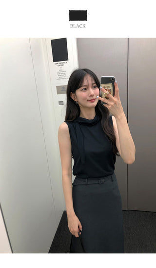 [3 colors] Satin Frill Blouse