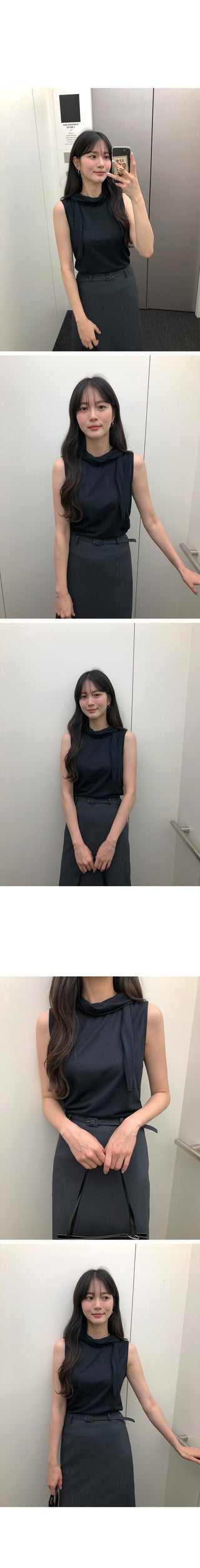 [3 colors] Satin Frill Blouse