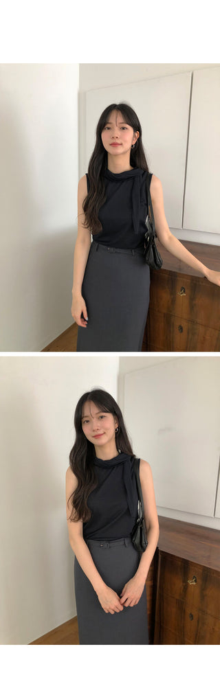 [3 colors] Satin Frill Blouse