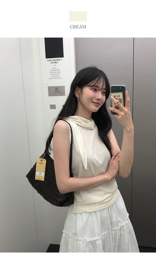 [3 colors] Satin Frill Blouse