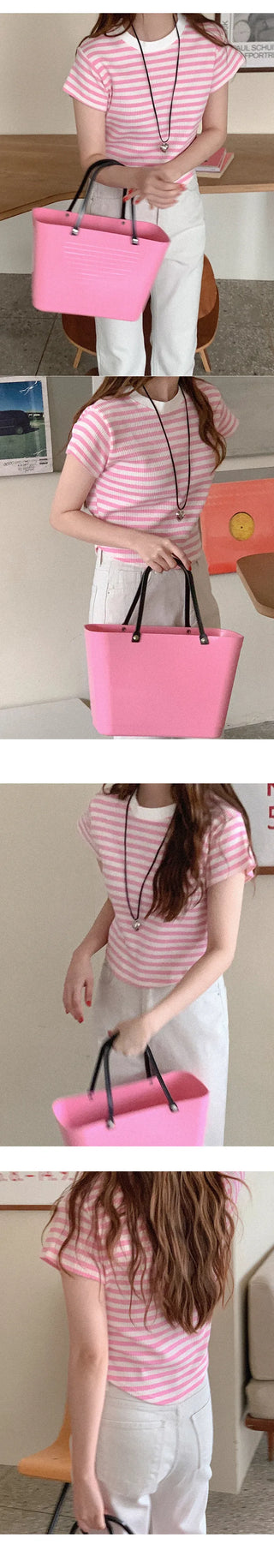 Striped short-sleeved T-shirt