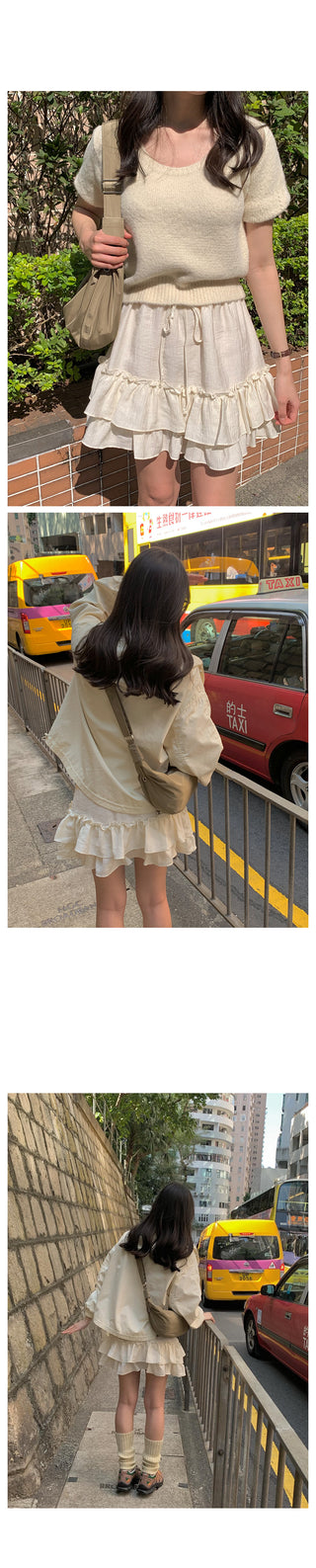 Frilled mini skirt