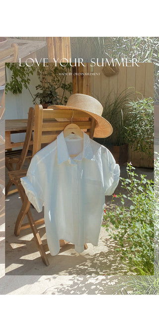[MADE] semi crop boy fit short sleeved shirt 3color!