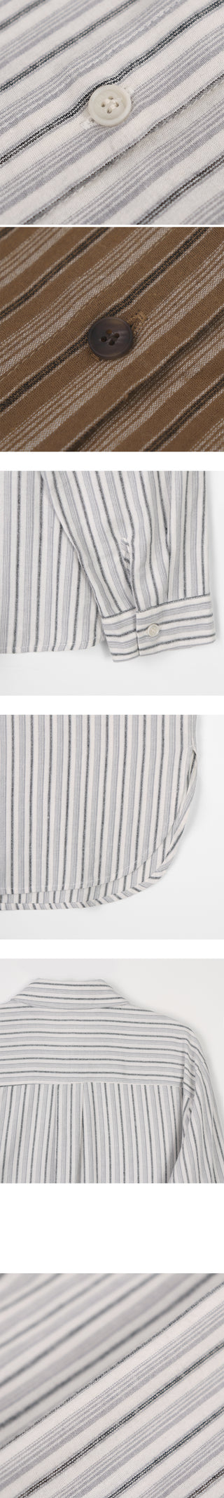 Brushed-back striped shirt - 2 colors