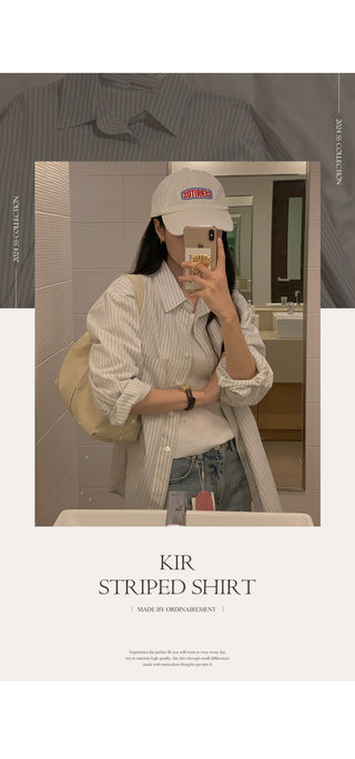 Semi-oversized striped shirt (2 colors)