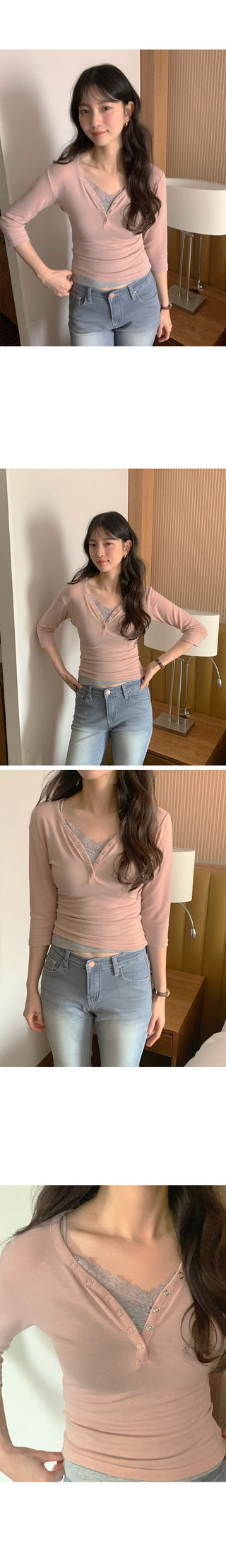 (3 colors) Lace String Camisole
