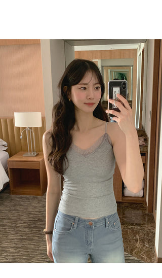(3 colors) Lace String Camisole