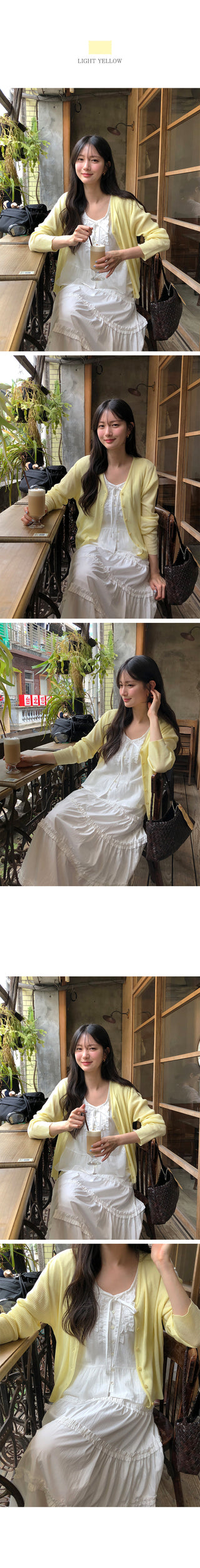 [6 colors] V-neck cardigan