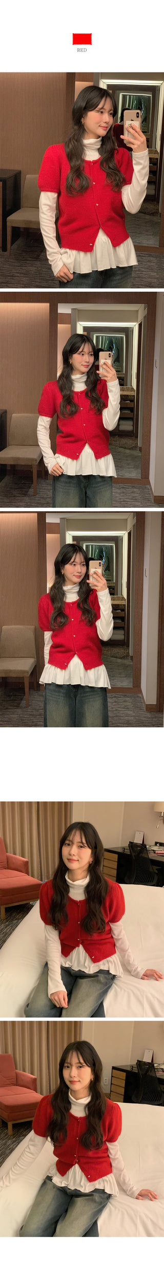(5 colors) Angora Short-Sleeve Cardigan