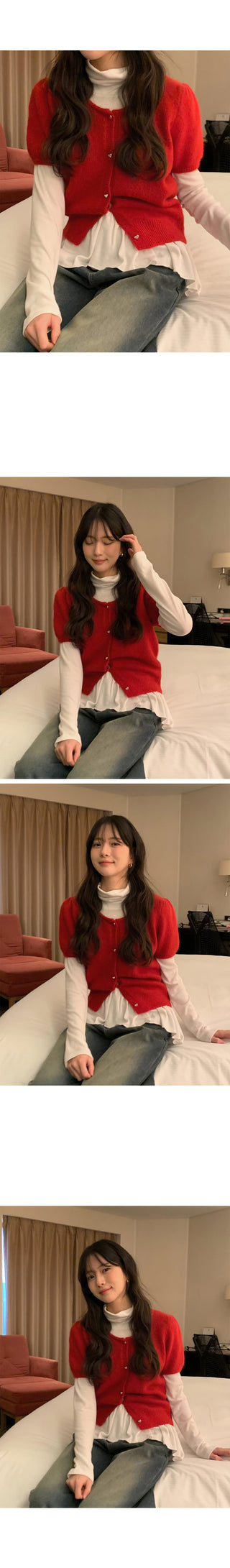(5 colors) Angora Short-Sleeve Cardigan