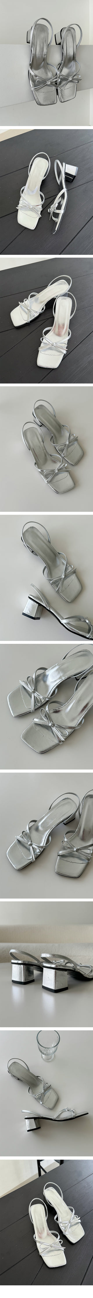 Ribbon platform shoes/sandals