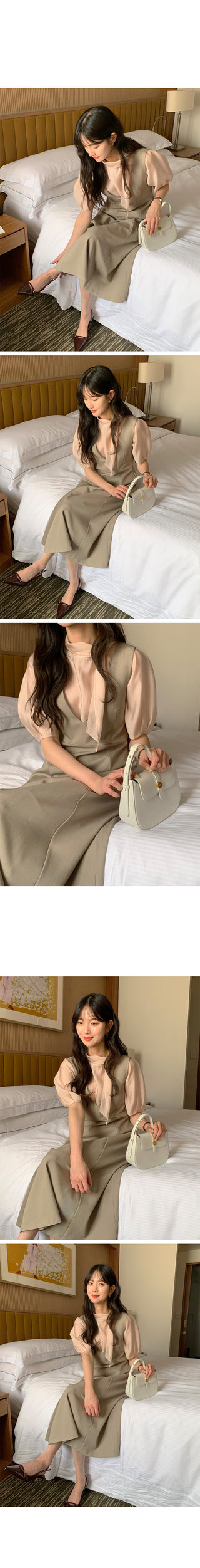 Deep V-neck long dress