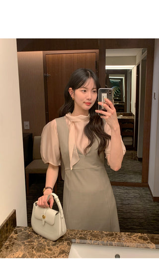 Deep V-neck long dress