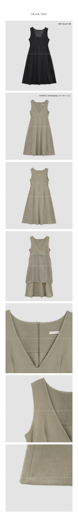 Deep V-neck long dress