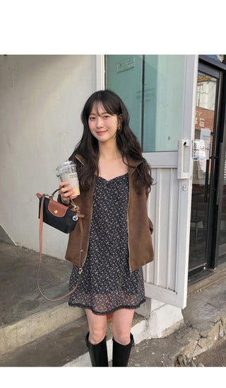 (3 colors) Suede Blouson