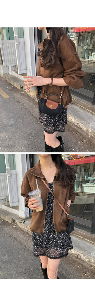 (3 colors) Suede Blouson