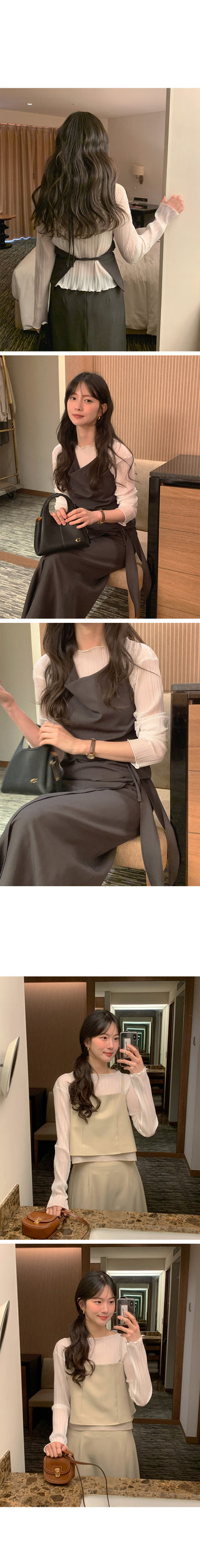 (4 colors) Pleated blouse