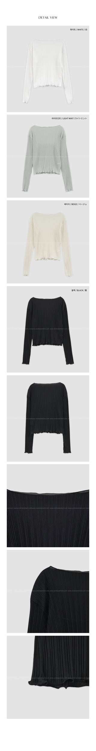 (4 colors) Pleated blouse