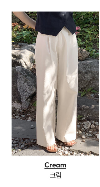 [Belt set] (basic/long) Wide pants - 4 sizes