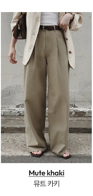 [Belt set] (basic/long) Wide pants - 4 sizes