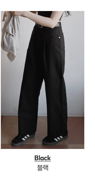 [Belt set] (basic/long) Wide pants - 4 sizes
